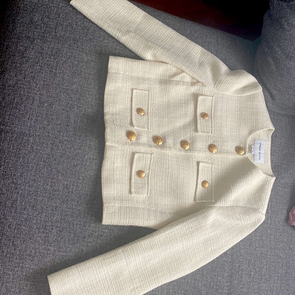 Urban Revivo Jackets & Blazers - Little white jacket with gold buttons